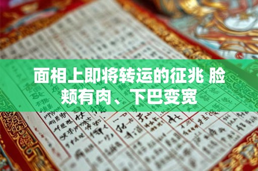 面相上即将转运的征兆 脸颊有肉、下巴变宽