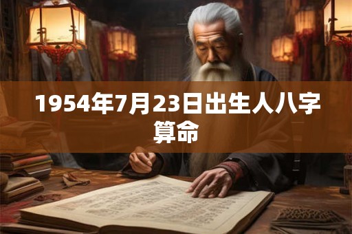 1954年7月23日出生人八字算命 1954年7月23日出生人八字算命