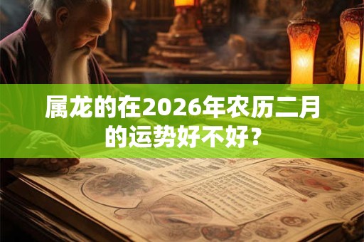 属龙的在2026年农历二月的运势好不好？