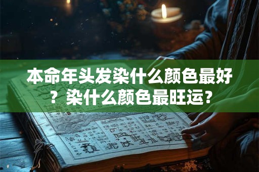本命年头发染什么颜色最好？染什么颜色最旺运？