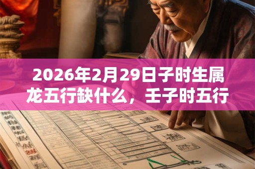 2026年2月29日子时生属龙五行缺什么，壬子时五行缺什么