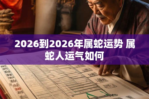 2026到2026年属蛇运势 属蛇人运气如何
