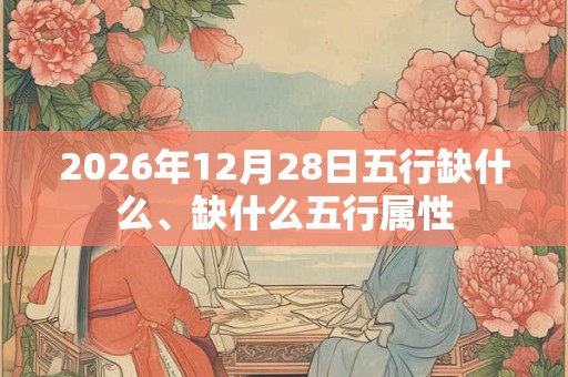 2026年12月28日五行缺什么、缺什么五行属性