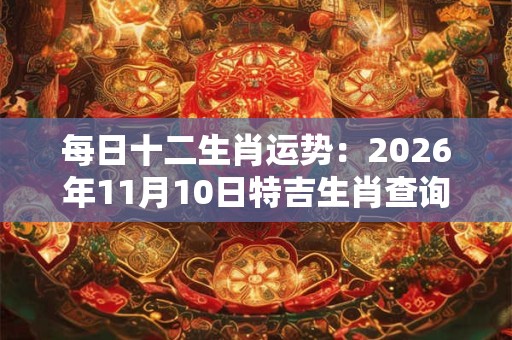 每日十二生肖运势：2026年11月10日特吉生肖查询