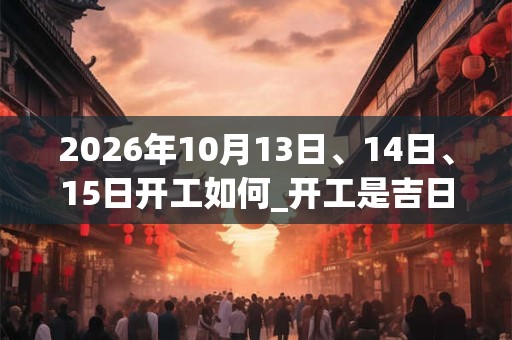 2026年10月13日、14日、15日开工如何_开工是吉日吗