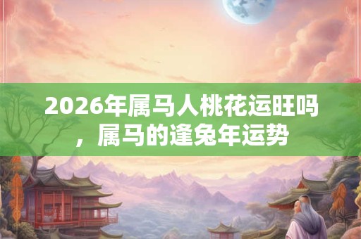 2026年属马人桃花运旺吗，属马的逢兔年运势