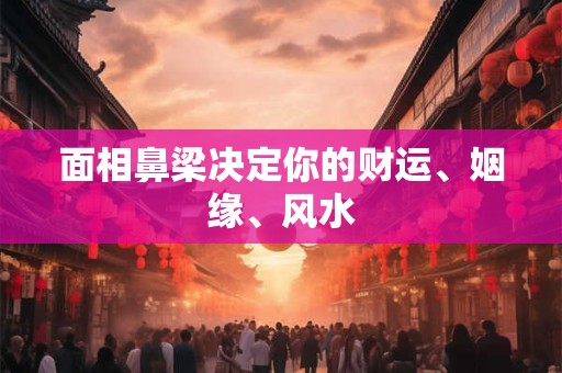 面相鼻梁决定你的财运、姻缘、风水