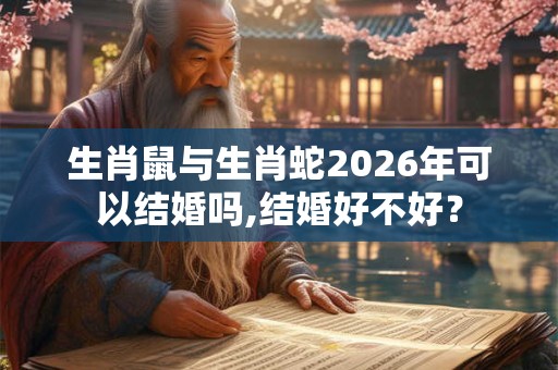 生肖鼠与生肖蛇2026年可以结婚吗,结婚好不好？