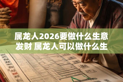 属龙人2026要做什么生意发财 属龙人可以做什么生意