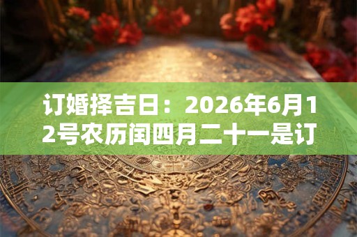 订婚择吉日：2026年6月12号农历闰四月二十一是订婚吉日吗