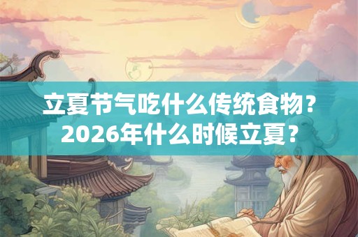 立夏节气吃什么传统食物？2026年什么时候立夏？