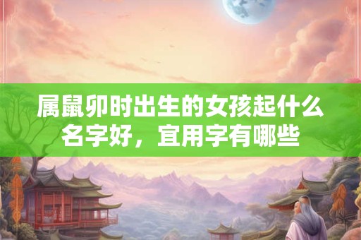 属鼠卯时出生的女孩起什么名字好，宜用字有哪些