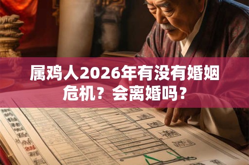属鸡人2026年有没有婚姻危机？会离婚吗？