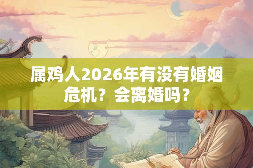 属鸡人2026年有没有婚姻危机？会离婚吗？