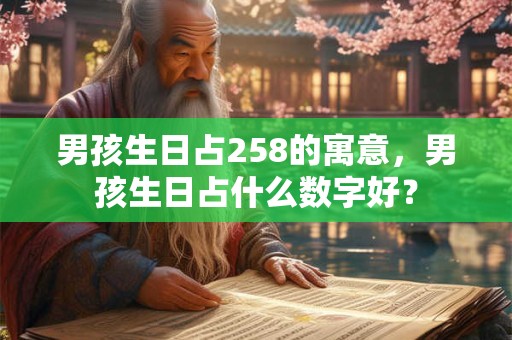 男孩生日占258的寓意，男孩生日占什么数字好？