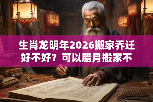 生肖龙明年2026搬家乔迁好不好？可以腊月搬家不