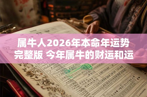 属牛人2026年本命年运势完整版 今年属牛的财运和运气如何2026