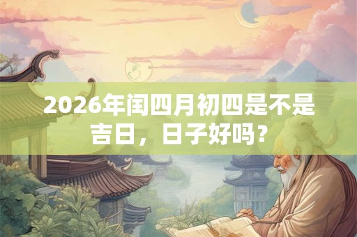 2026年闰四月初四是不是吉日，日子好吗？