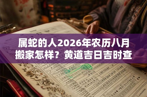 属蛇的人2026年农历八月搬家怎样？黄道吉日吉时查询一览表
