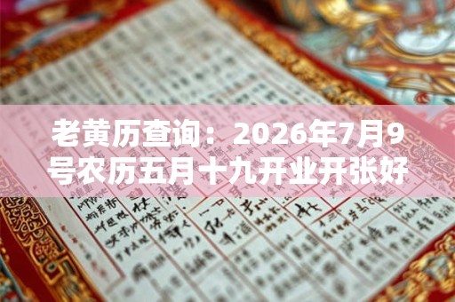 老黄历查询：2026年7月9号农历五月十九开业开张好吗