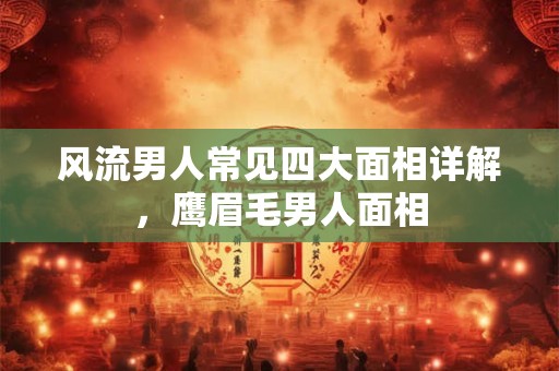 风流男人常见四大面相详解，鹰眉毛男人面相