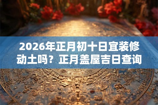 2026年正月初十日宜装修动土吗？正月盖屋吉日查询