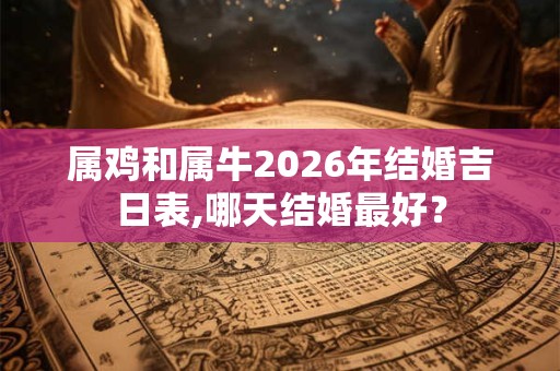属鸡和属牛2026年结婚吉日表,哪天结婚最好？