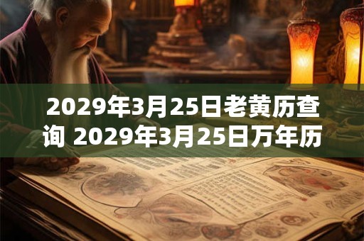 2029年3月25日老黄历查询 2029年3月25日万年历黄道吉日