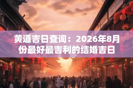 黄道吉日查询：2026年8月份最好最吉利的结婚吉日