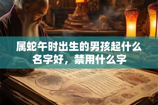 属蛇午时出生的男孩起什么名字好，禁用什么字