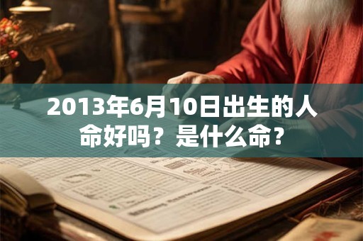 2013年6月10日出生的人命好吗？是什么命？