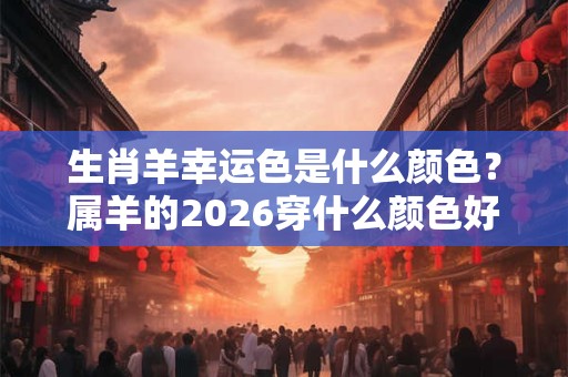 生肖羊幸运色是什么颜色？属羊的2026穿什么颜色好
