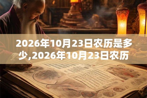 2026年10月23日农历是多少,2026年10月23日农历表