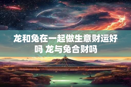 龙和兔在一起做生意财运好吗 龙与兔合财吗