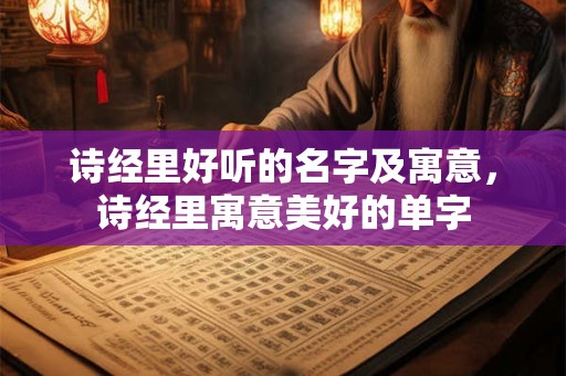 诗经里好听的名字及寓意，诗经里寓意美好的单字