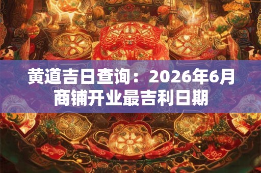黄道吉日查询：2026年6月商铺开业最吉利日期