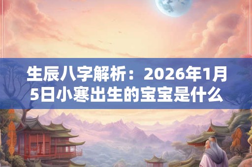 生辰八字解析：2026年1月5日小寒出生的宝宝是什么命，五行缺什么