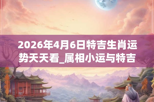 2026年4月6日特吉生肖运势天天看_属相小运与特吉生肖播报