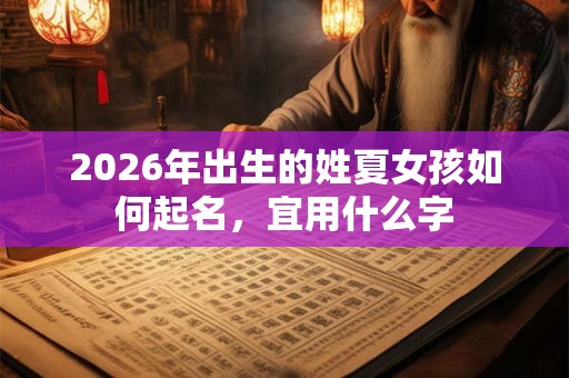 2026年出生的姓夏女孩如何起名，宜用什么字