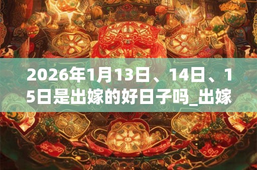 2026年1月13日、14日、15日是出嫁的好日子吗_出嫁可以吗