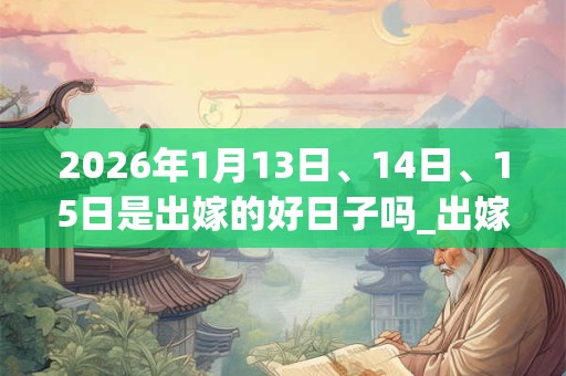2026年1月13日、14日、15日是出嫁的好日子吗_出嫁可以吗