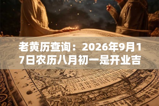 老黄历查询：2026年9月17日农历八月初一是开业吉日吗