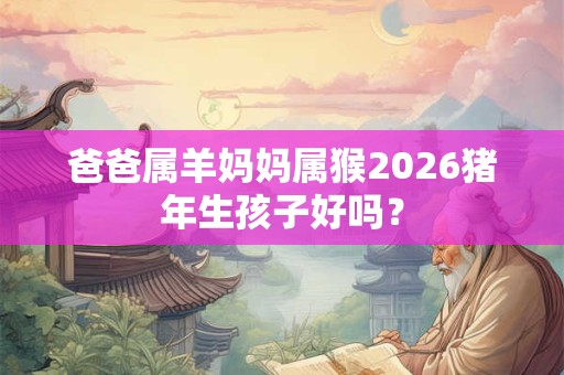 爸爸属羊妈妈属猴2026猪年生孩子好吗？