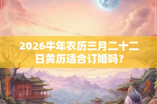 2026牛年农历三月二十二日黄历适合订婚吗？