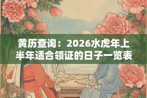 黄历查询：2026水虎年上半年适合领证的日子一览表