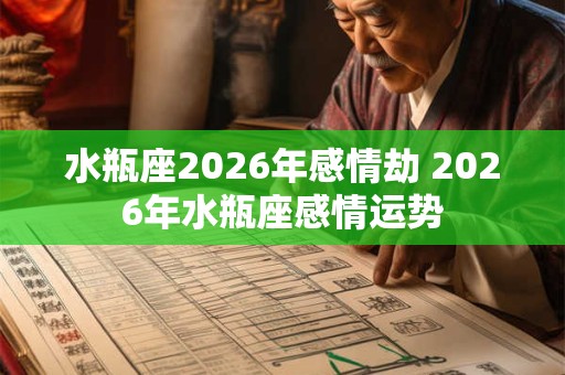 水瓶座2026年感情劫 2026年水瓶座感情运势
