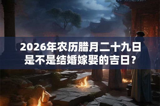 2026年农历腊月二十九日是不是结婚嫁娶的吉日？