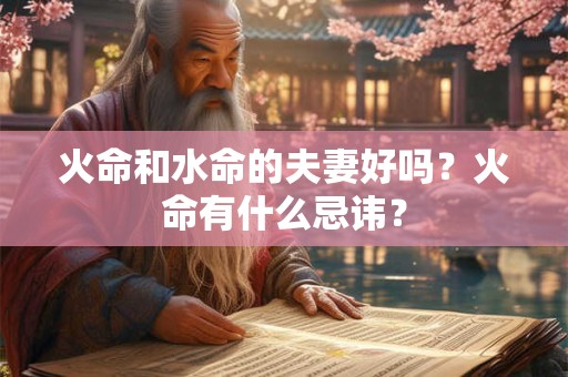 火命和水命的夫妻好吗？火命有什么忌讳？
