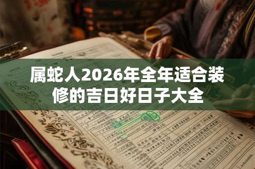 属蛇人2026年全年适合装修的吉日好日子大全