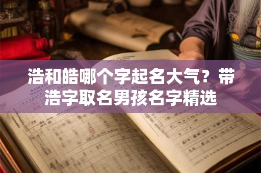 浩和皓哪个字起名大气？带浩字取名男孩名字精选